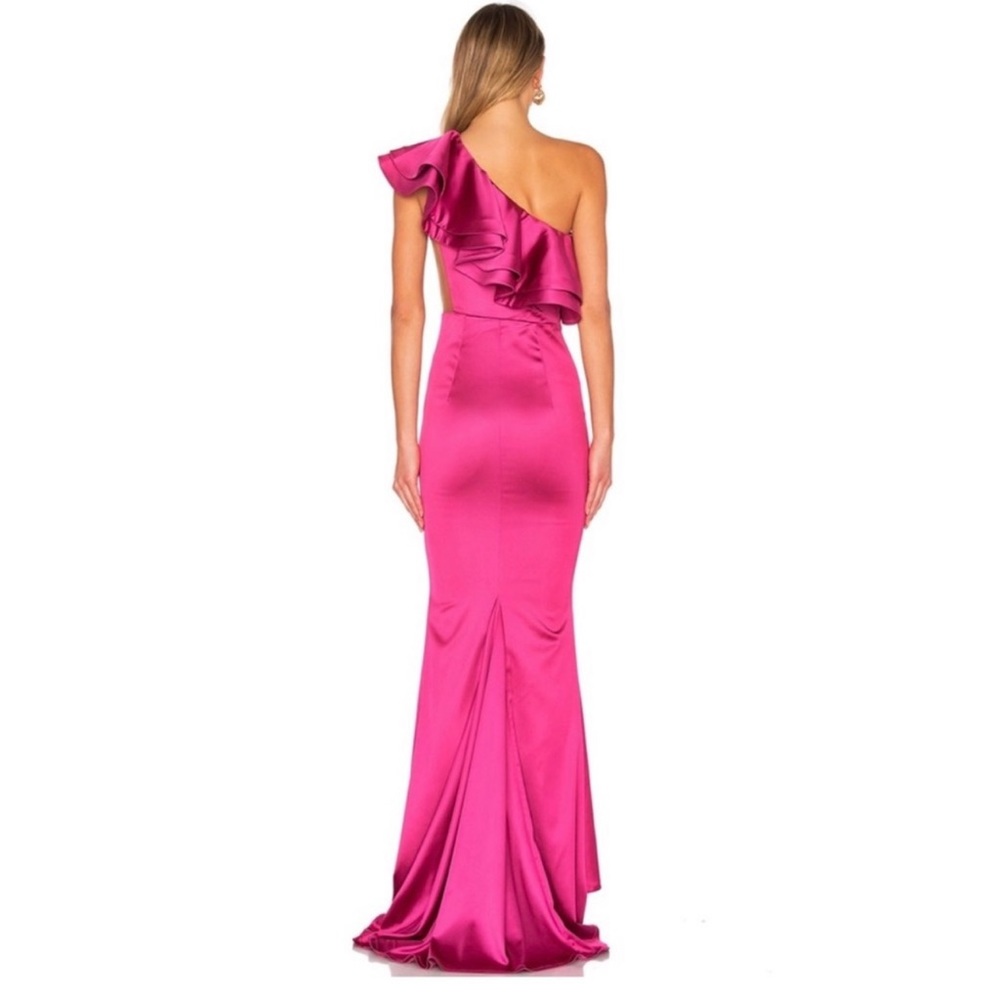 Michael Costello Joey gown in Magenta from Revolve